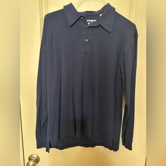 Fila Size Large Blue Collared Long Sleeve Active Men's Top - Picture 1 of 3